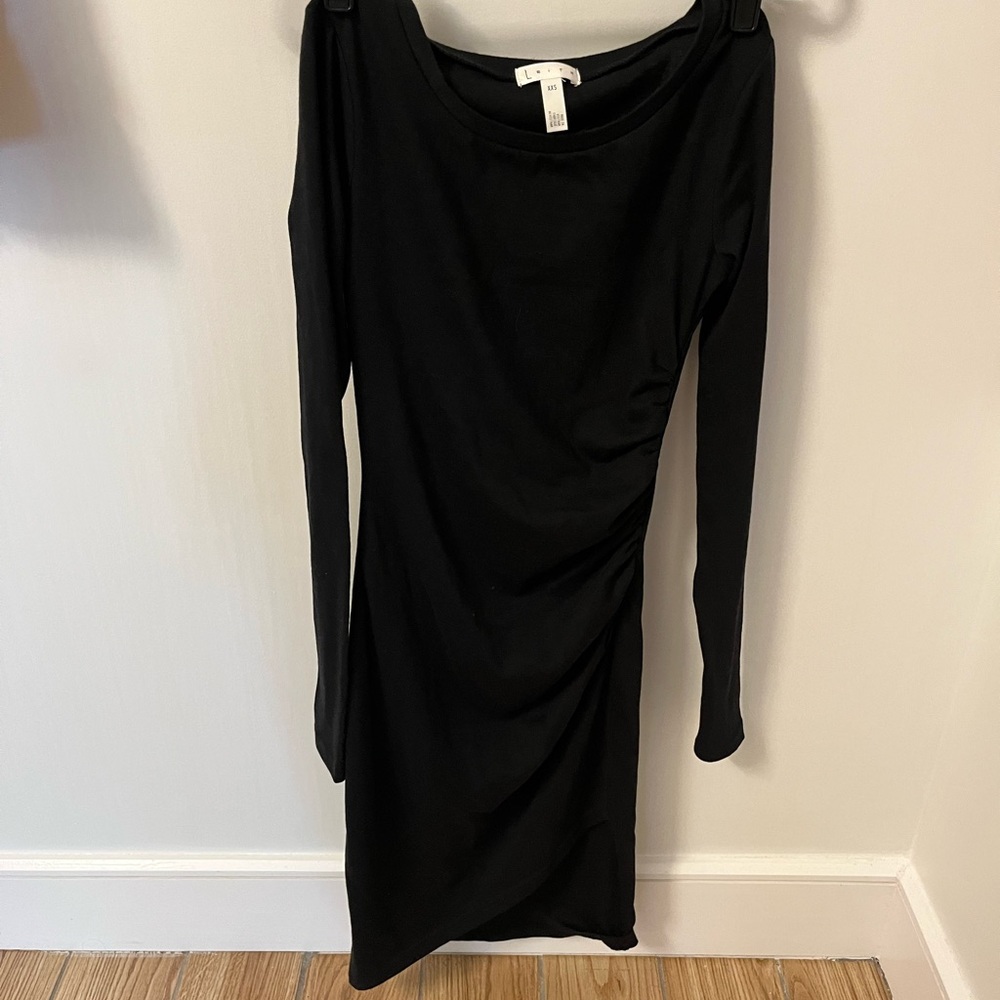 Leith Black Ruched Dress
